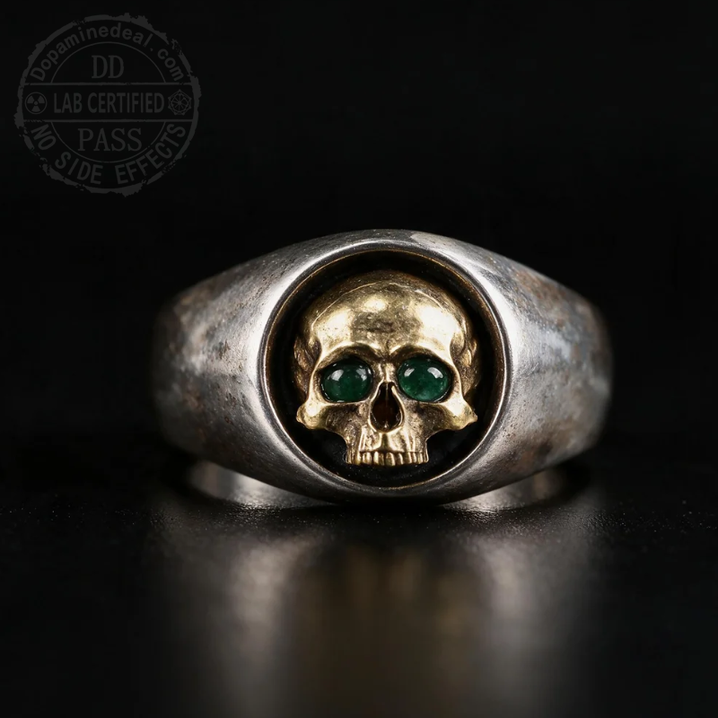The Memento Mori Signet | Dual-Tone Skull Ring