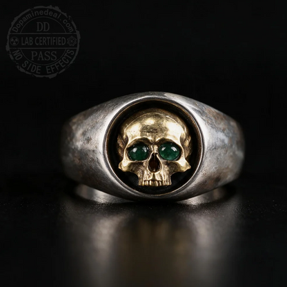 The Memento Mori Signet | Dual-Tone Skull Ring