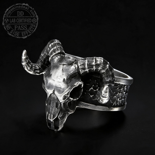 The Ram's Sermon | Solid 999 Sterling Silver Skull Ring