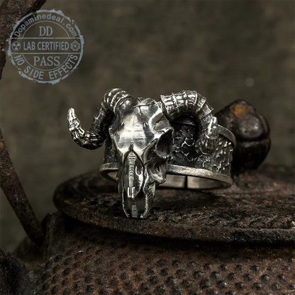 The Ram's Sermon | Solid 999 Sterling Silver Skull Ring