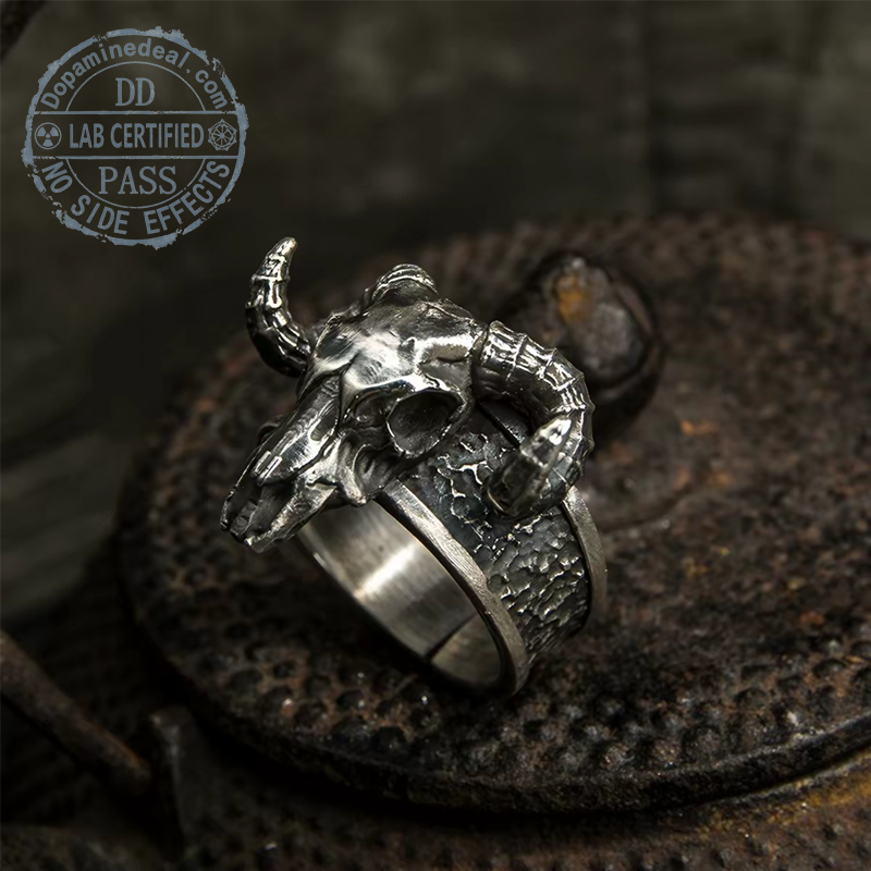 The Ram's Sermon | Solid 999 Sterling Silver Skull Ring