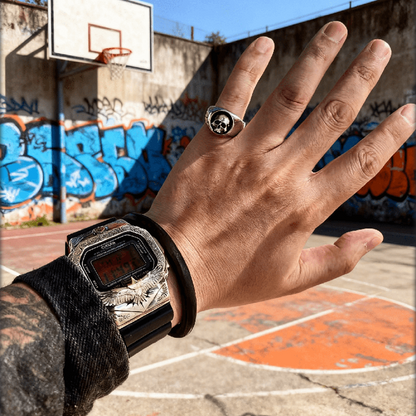 The Memento Mori Signet | Dual-Tone Skull Ring