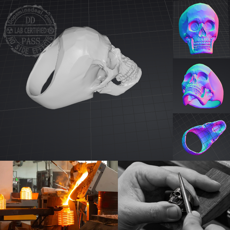 The Forbidden Gold — Heavyweight Skull Ring