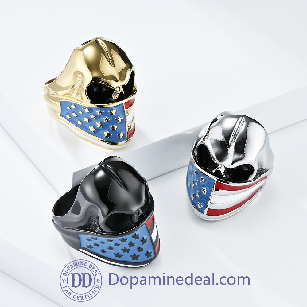 The Patriot's Arsenal: 3 Skull Rings+Free Shipping