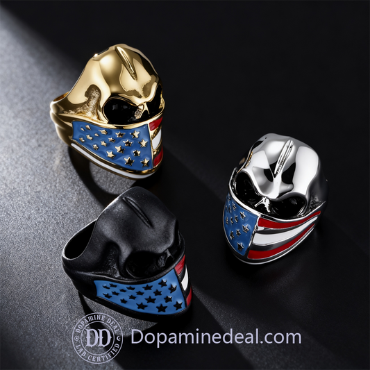 The Patriot's Arsenal: 3 Skull Rings+Free Shipping